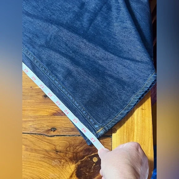 Wide-Leg Dark Blue Jeans - Picture 10 of 12